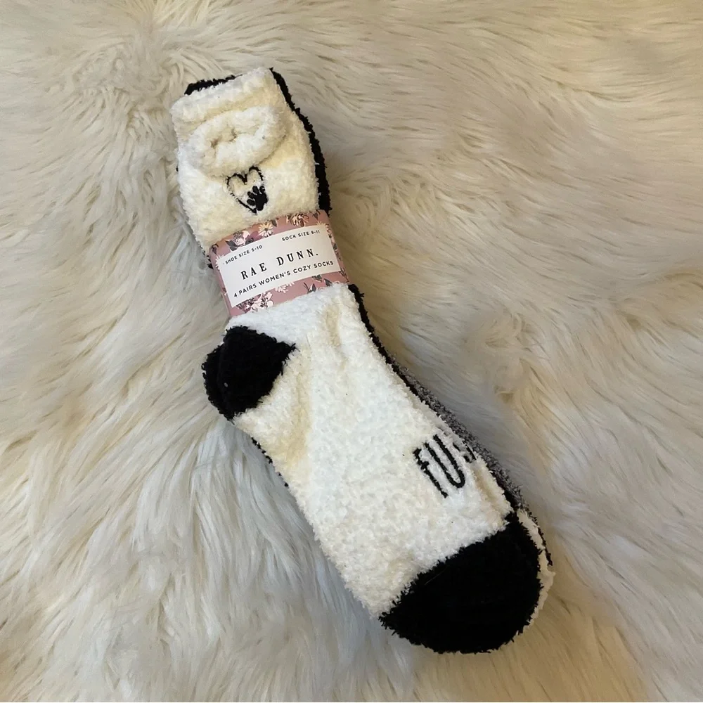 Rae Dunn Fur Mama 4 Pairs Women’s Cozy Socks - NWT
